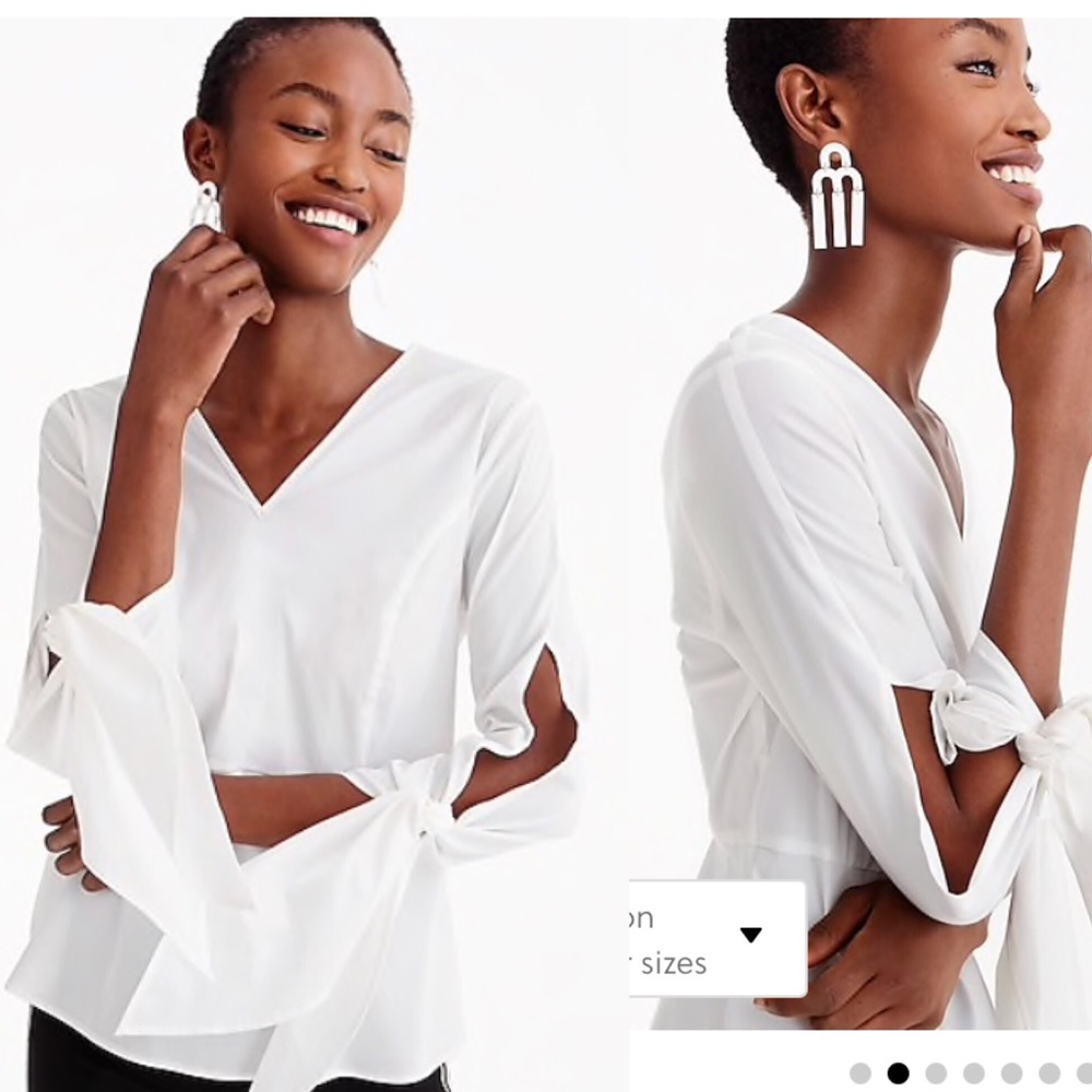 Universal Standard for J. Crew poplin tie sleeve